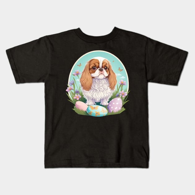 King Spaniel happy easter day Kids T-Shirt by JayD World